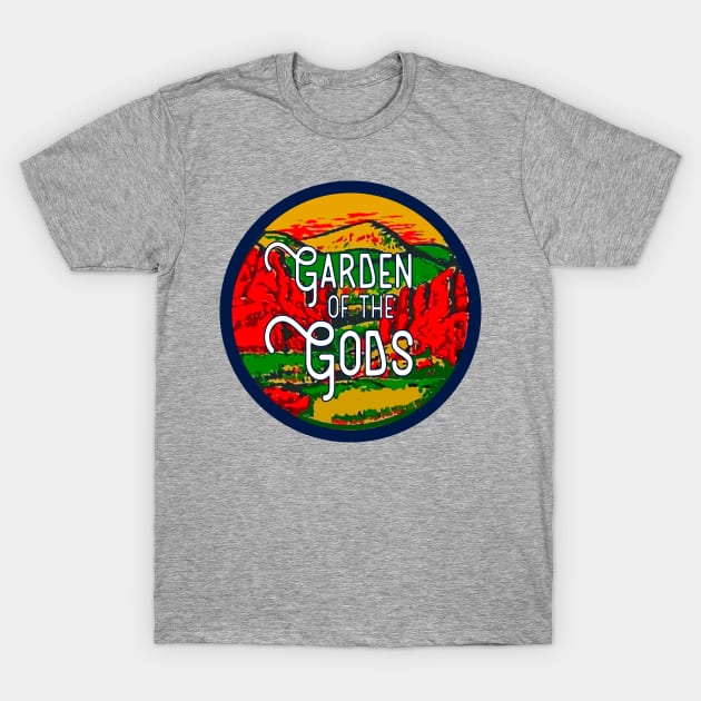 Garden of the Gods Vintage Travel Decal T-Shirt by zsonn